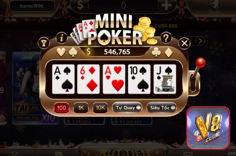 Mini Poker là trò chơi thuộc thể loại game slot đánh bài đặc sắc